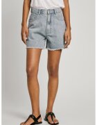 Pepe Jeans London Къси дънки с незавършен подгъв - Бял/Светлосин