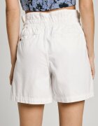 Pepe Jeans London Къси дънки с висока талия Бял