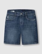 Pepe Jeans London Къси дънки със захабен ефект Ултрамарин синьо/Прашно синьо
