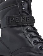 Pepe Jeans London Кожени боти с цип Черен