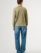 Pepe Jeans London Памучна блуза с яка Каки