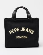 Pepe Jeans London Памучна чанта Tote Черен/Крем