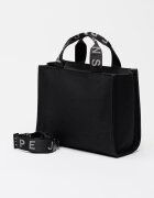 Pepe Jeans London Памучна чанта Tote Черен/Крем