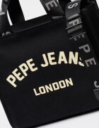 Pepe Jeans London Памучна чанта Tote Черен/Крем