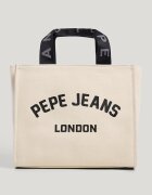 Pepe Jeans London Памучна чанта за рамо с отделяща се презрамка Черен/Крем