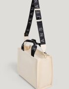 Pepe Jeans London Памучна чанта за рамо с отделяща се презрамка Черен/Крем