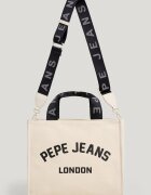 Pepe Jeans London Памучна чанта за рамо с отделяща се презрамка Черен/Крем