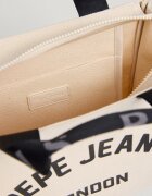 Pepe Jeans London Памучна чанта за рамо с отделяща се презрамка Черен/Крем