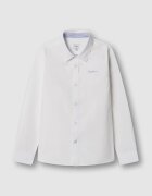 Pepe Jeans London Памучна риза с дълги ръкави Небесносин/Бял