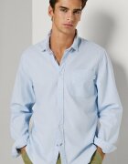 Pepe Jeans London Памучна риза с джоб Бледо синьо