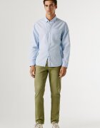 Pepe Jeans London Памучна риза с джоб Бледо синьо