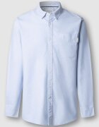Pepe Jeans London Памучна риза с джоб Бледо синьо