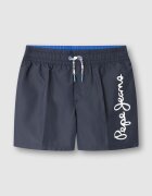 Pepe Jeans London Плувни шорти с лого Бял/Въглен сиво