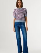 Pepe Jeans London Пуловер Kamia с овално деколте Червен/Син