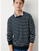 Pepe Jeans London Раиран пуловер - Бял/Тъмносин