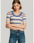 Pepe Jeans London Раиран пуловер с памук