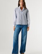 Pepe Jeans London Раирана риза Aper Бял/Син
