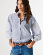 Pepe Jeans London Раирана риза Aper Бял/Син