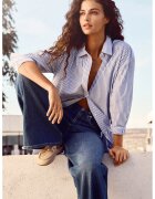 Pepe Jeans London Раирана риза Aper - Бял/Син