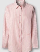 Pepe Jeans London Раирана риза Bernary с лен Бял/Розово