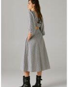 Pepe Jeans London Раирана рокля с 3/4 ръкави - Бял/Тъмносин