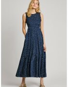 Pepe Jeans London Разкроена рокля с гол гръб - Бял/Индигово синьо