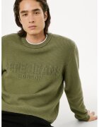 Pepe Jeans London Релефен пуловер с релефно лого