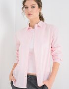 Pepe Jeans London Риза Bernadette от памук и лен Бледо розово