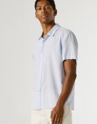 Pepe Jeans London Риза с лен с къси ръкави Бледо синьо