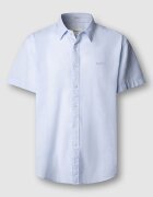 Pepe Jeans London Риза с лен с къси ръкави Бледо синьо