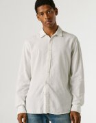 Pepe Jeans London Риза с лен с лого Бял