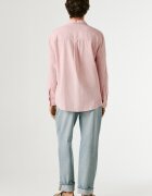 Pepe Jeans London Риза с лен с лого Пастелнорозов