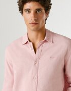 Pepe Jeans London Риза с лен с лого Пастелнорозов