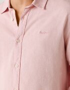 Pepe Jeans London Риза с лен с лого Пастелнорозов