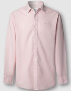 Pepe Jeans London Риза с лен с лого Пастелнорозов