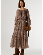 Pepe Jeans London Рокля с десен и дълги ръкави - Зелен/Кафяв