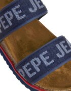 Pepe Jeans London Сандали от еко кожа и текстил с лого Тъмносин