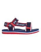 Pepe Jeans London Сандали с лого и велкро Червен/Тъмносин