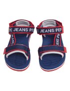 Pepe Jeans London Сандали с лого и велкро Червен/Тъмносин