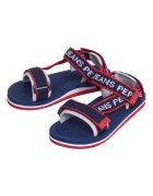 Pepe Jeans London Сандали с лого и велкро Червен/Тъмносин