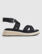 Pepe Jeans London Сандали с равна платформа с каишка с тока Черен