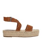 Pepe Jeans London Сандали тип еспадрили от велур с равна платформа