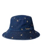 Pepe Jeans London Шапка от деним с бродерии Тъмносин