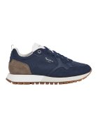 Pepe Jeans London Скосени спортни обувки с велур - Тъмнокафяв/Тъмносин