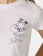 Pepe Jeans London Слим тениска Nancy с овално деколте Бял/Тъмносин