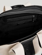 Pepe Jeans London Текстилна чанта за рамо с лого Черен/Светло бежово