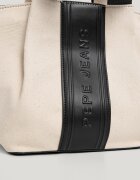 Pepe Jeans London Текстилна чанта за рамо с лого Черен/Светло бежово