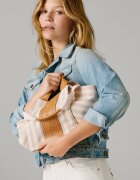 Pepe Jeans London Текстилна чанта за рамо с лого от еко кожа Бежов