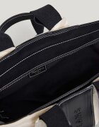 Pepe Jeans London Текстилна чанта за рамо с лого от еко кожа Черен/Крем