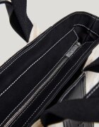 Pepe Jeans London Текстилна чанта за рамо с лого от еко кожа Черен/Крем